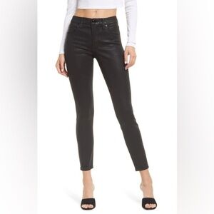 Good American Classic Coated Ankle Straight Leg Jeans